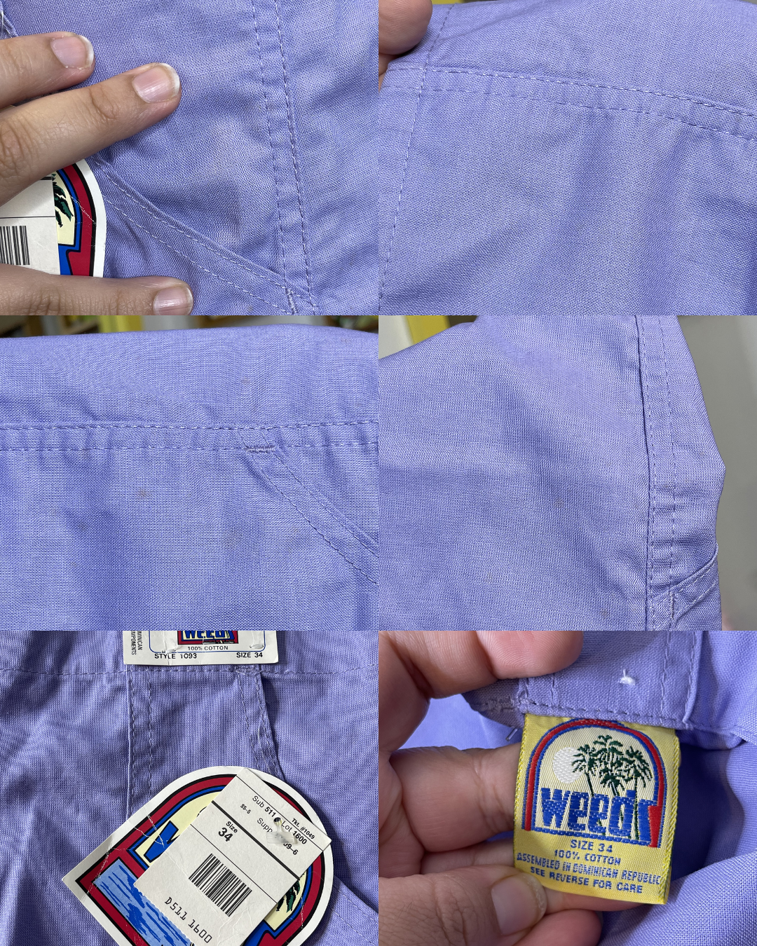 Vintage Deadstock Purple Cotton Shorts Sz L/XL
