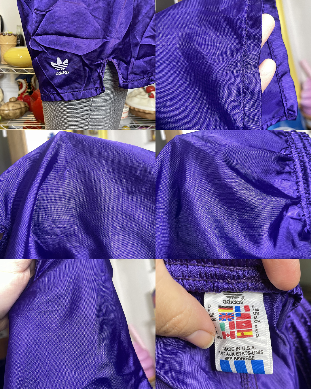 Vintage 90s Purple Nylon Adidas Shorts Sz M