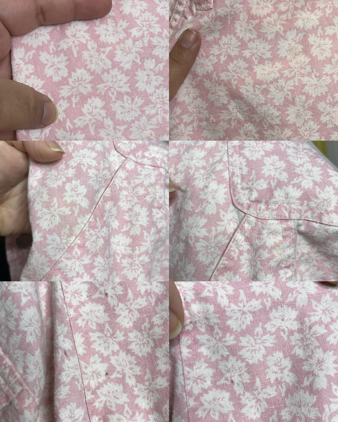 Vintage Baby Pink Flower Print Overalls Sz L