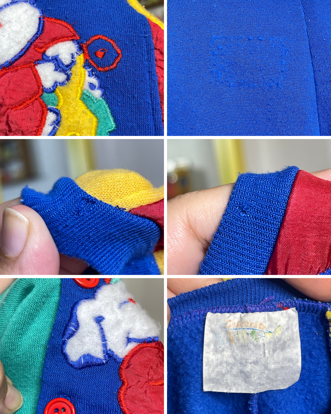 Vintage Colorful Multi-Color Patchwork Dog Baby / Toddler Onesie