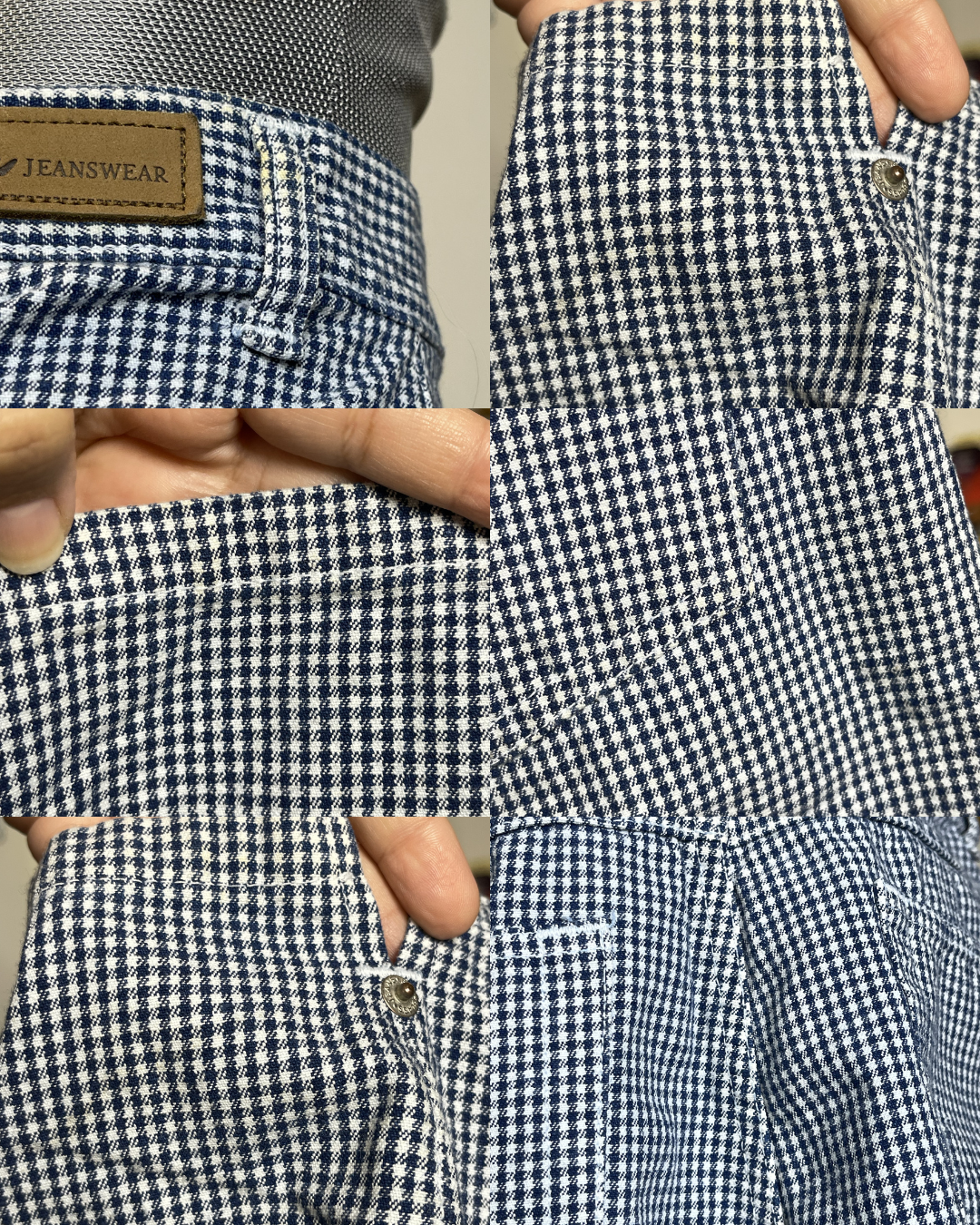 2000s Blue Houndstooth High Waisted Shorts Sz 10 31in