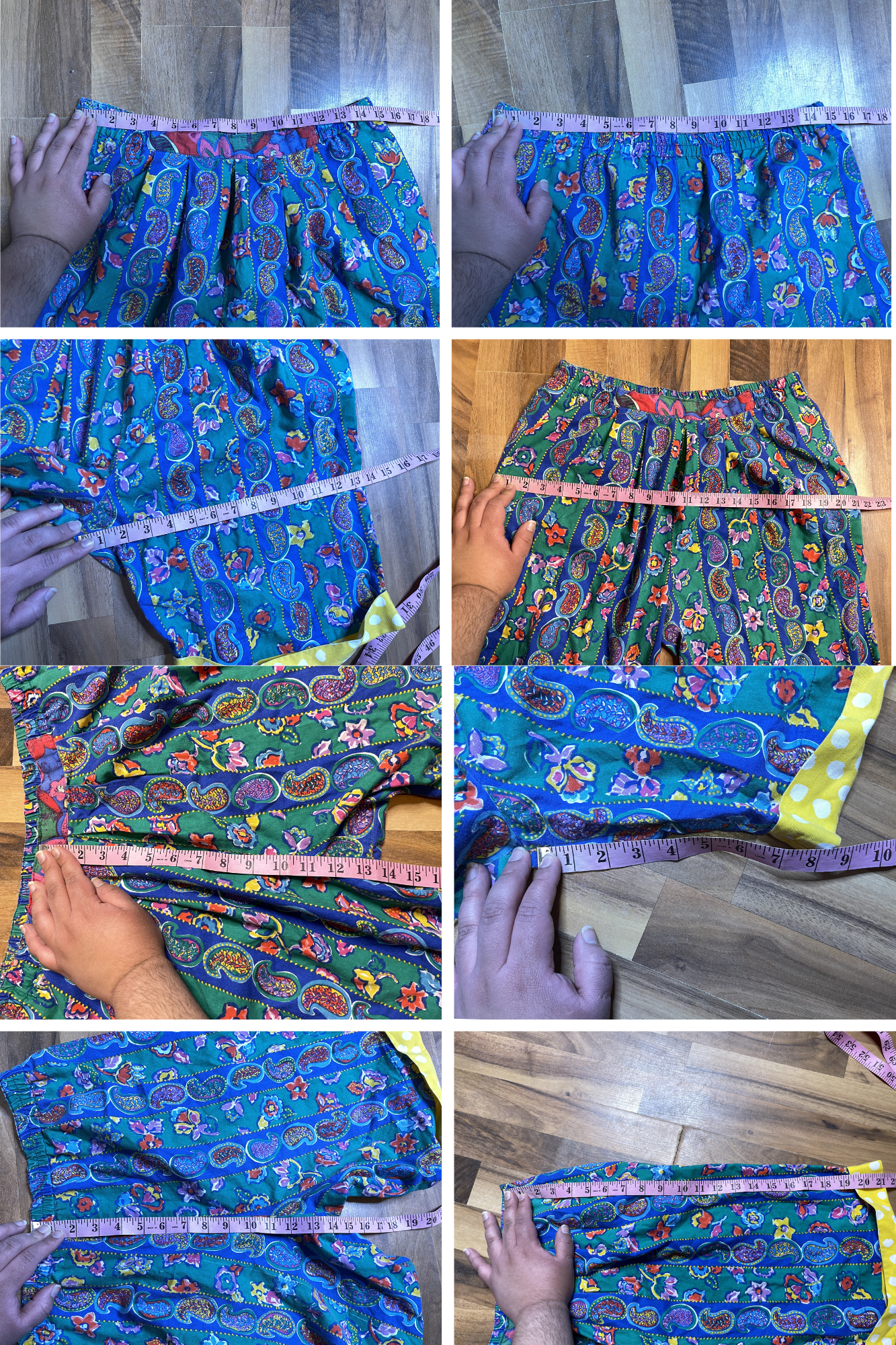 Vintage 90s Funky Paisley Polka Dot Floral 2pc Oversized Set Sz M