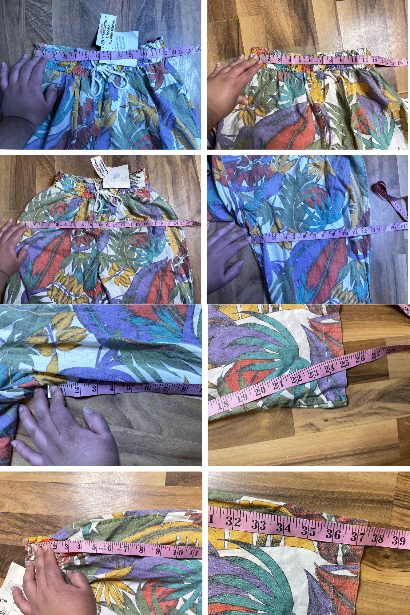 Vintage 90s Deadstock Colorful Leaf 2pc Set Sz M