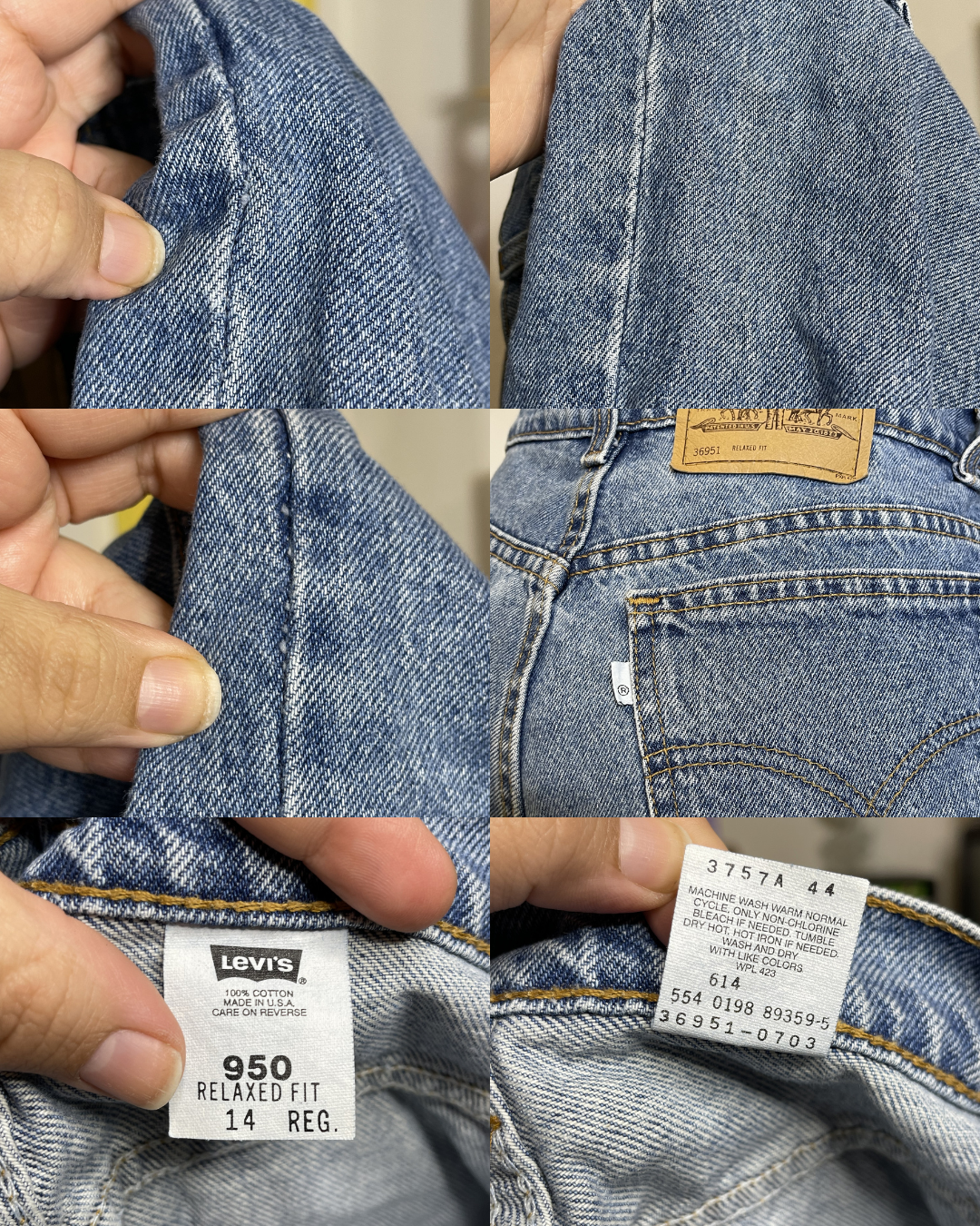 Vintage Levi's 950  Relaxed Fit White Tab Denim Shorts Sz 32in