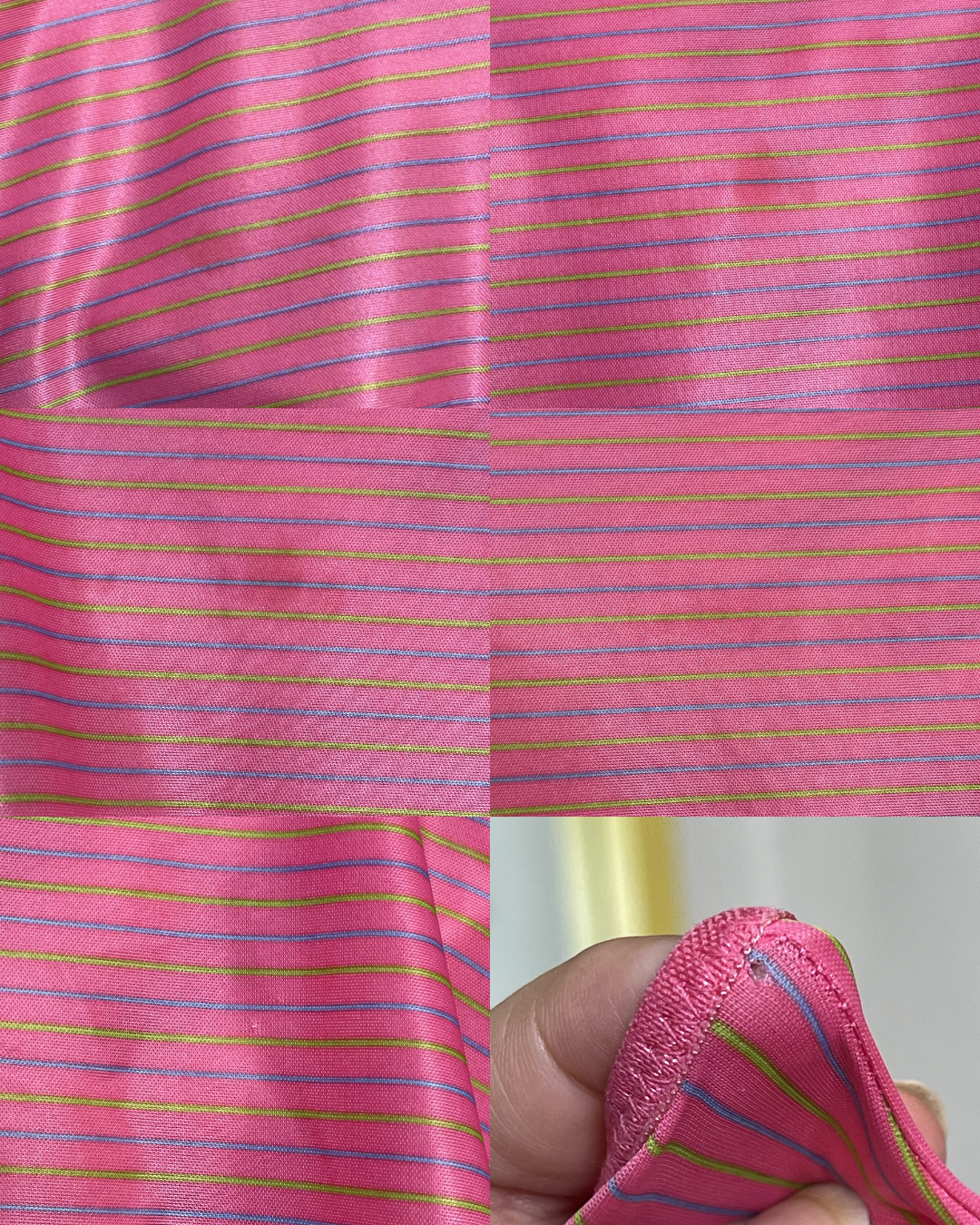 2000s Pink Striped Sheer Mini Slip Dress Sz L