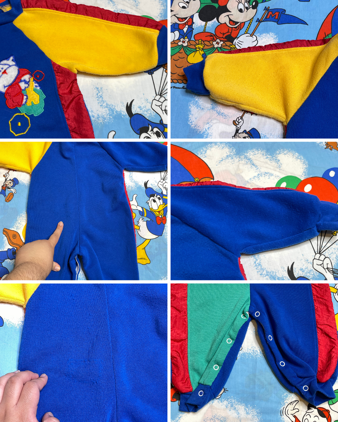 Vintage Colorful Multi-Color Patchwork Dog Baby / Toddler Onesie