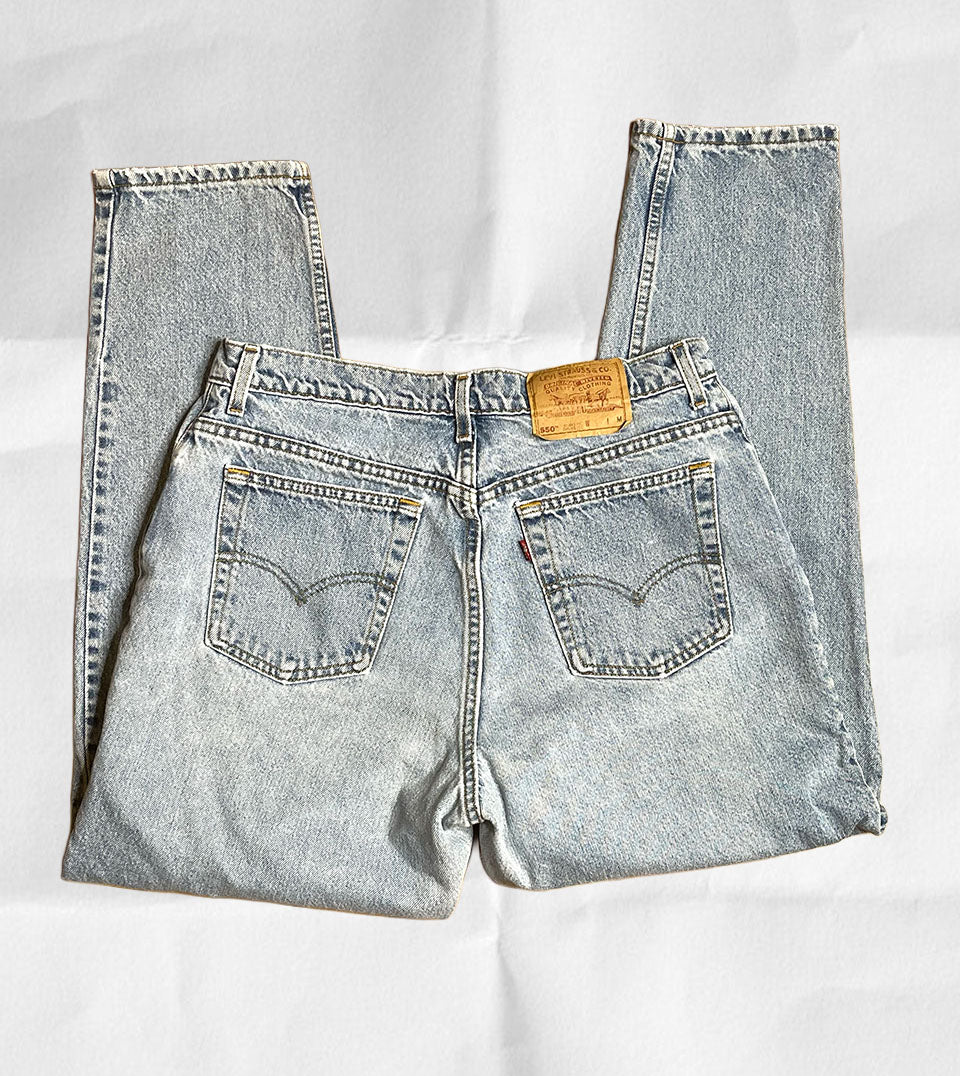 Vintage 90s Levi's 550 Light Wash Denim Jeans Sz 16 33in
