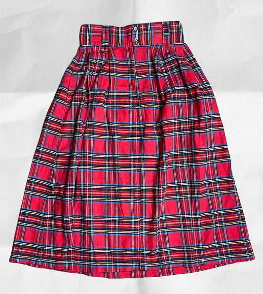 Vintage Plaid Tartan Flannel Midi Maxi Skirt Sz 28in