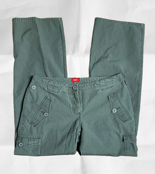 Vintage 2000s Mossimo Green Mid Rise Cargo Pants Sz 11 32in