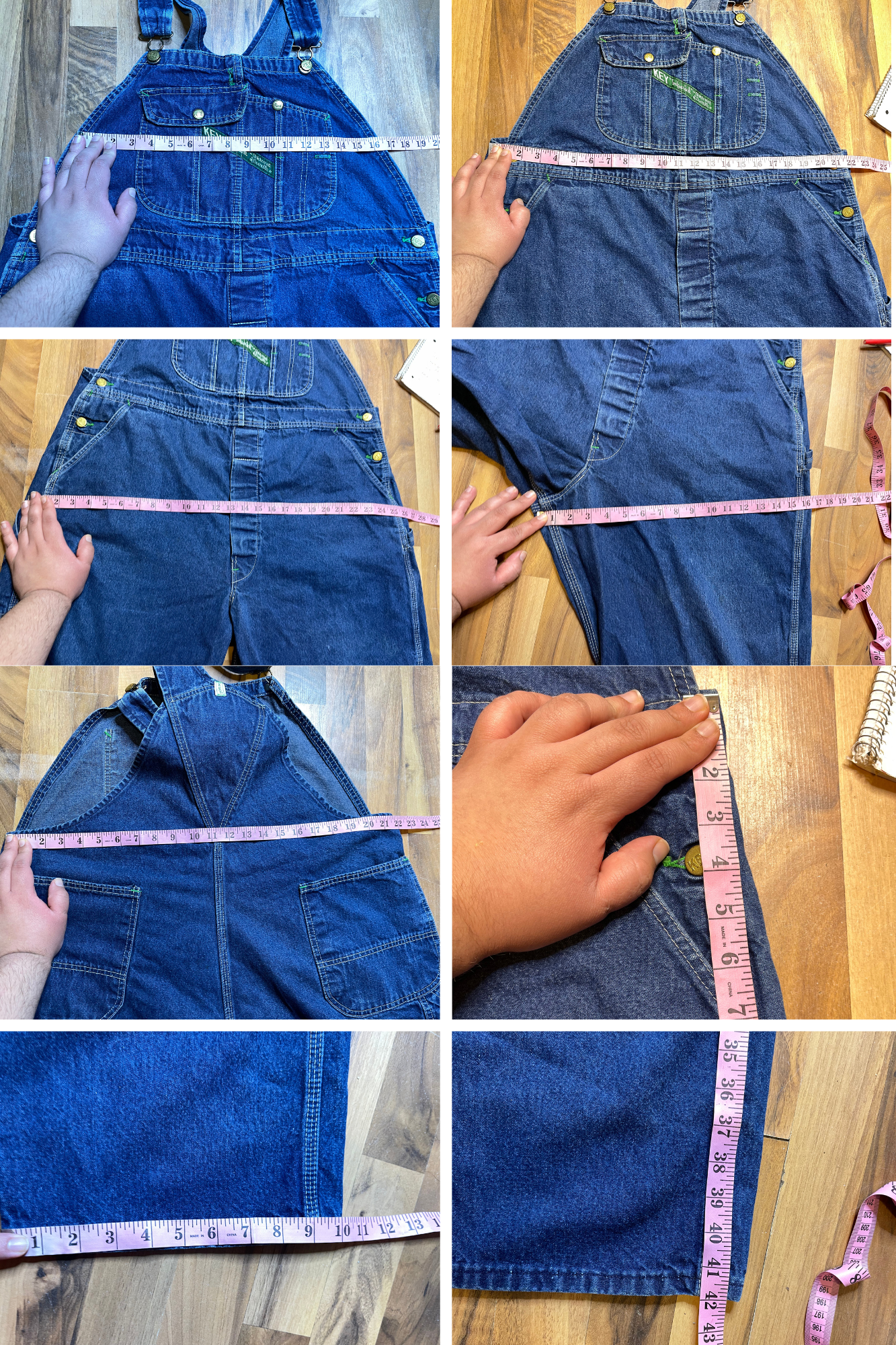 Vintage Key Imperial Plus Size Baggy Denim Overalls Sz W46 X L30