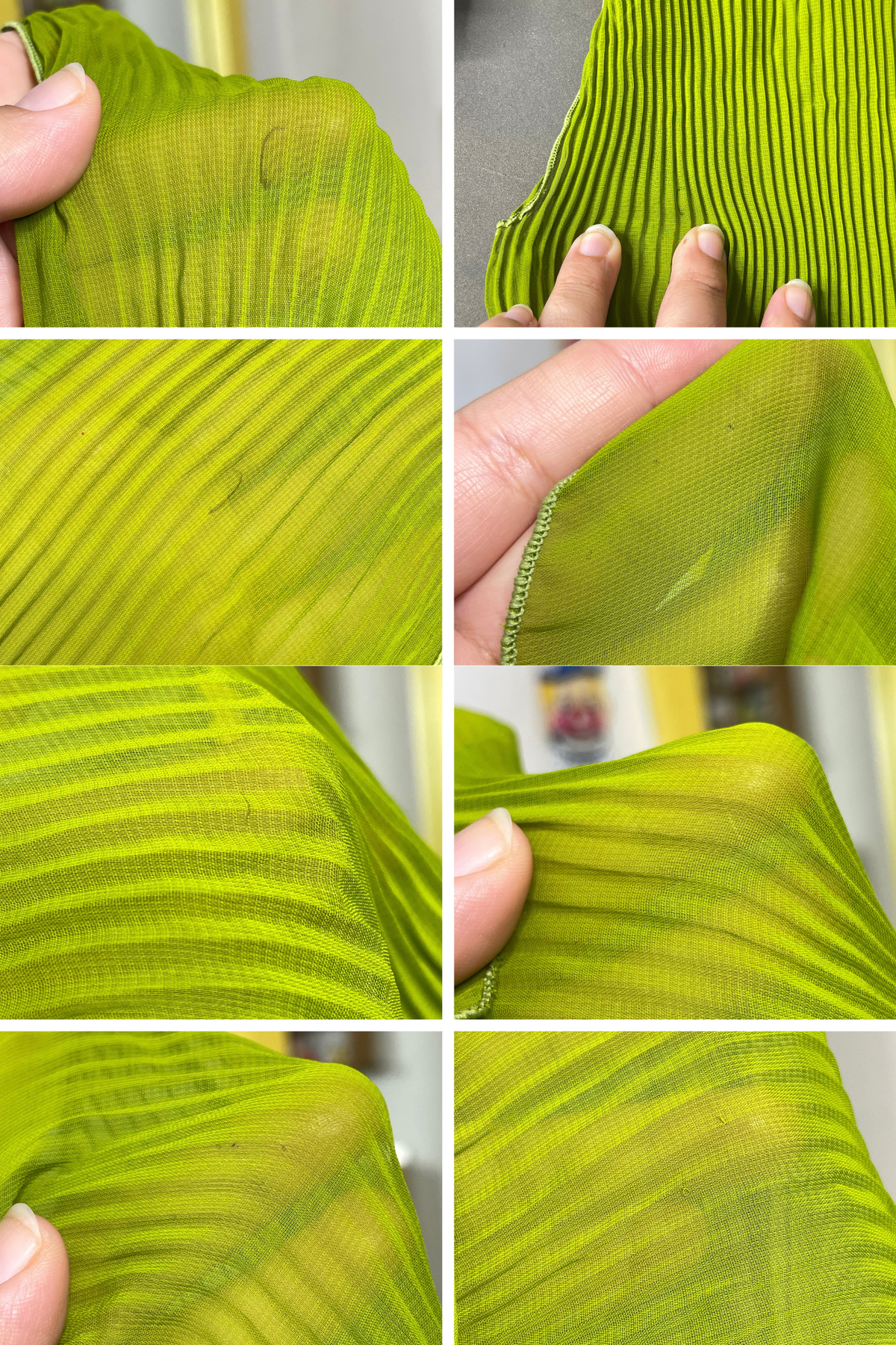 2000s Green Sheer Pleated Mock-Neck Sleeveless Top Sz S/M