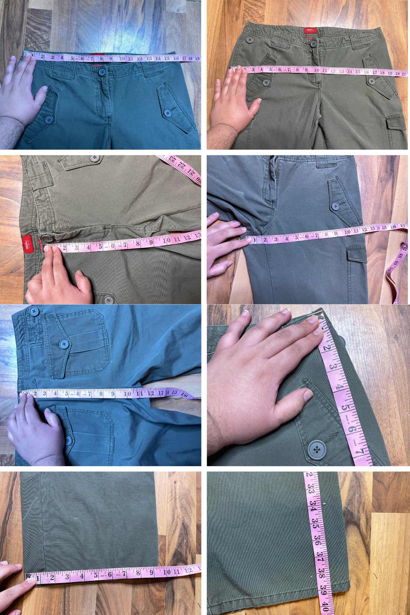 Vintage 2000s Mossimo Green Mid Rise Cargo Pants Sz 11 32in