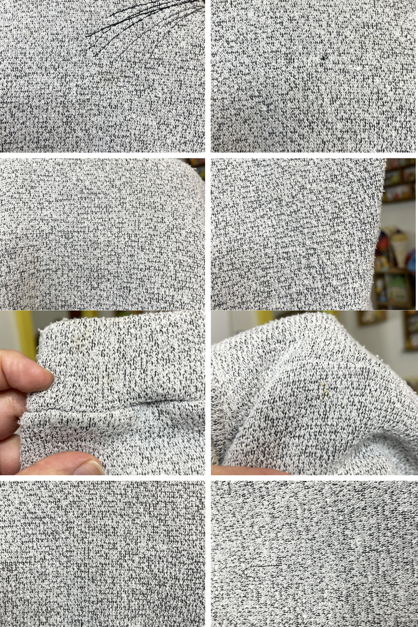 Vintage Grey Cat Embroidered Knit Sweater Sz M