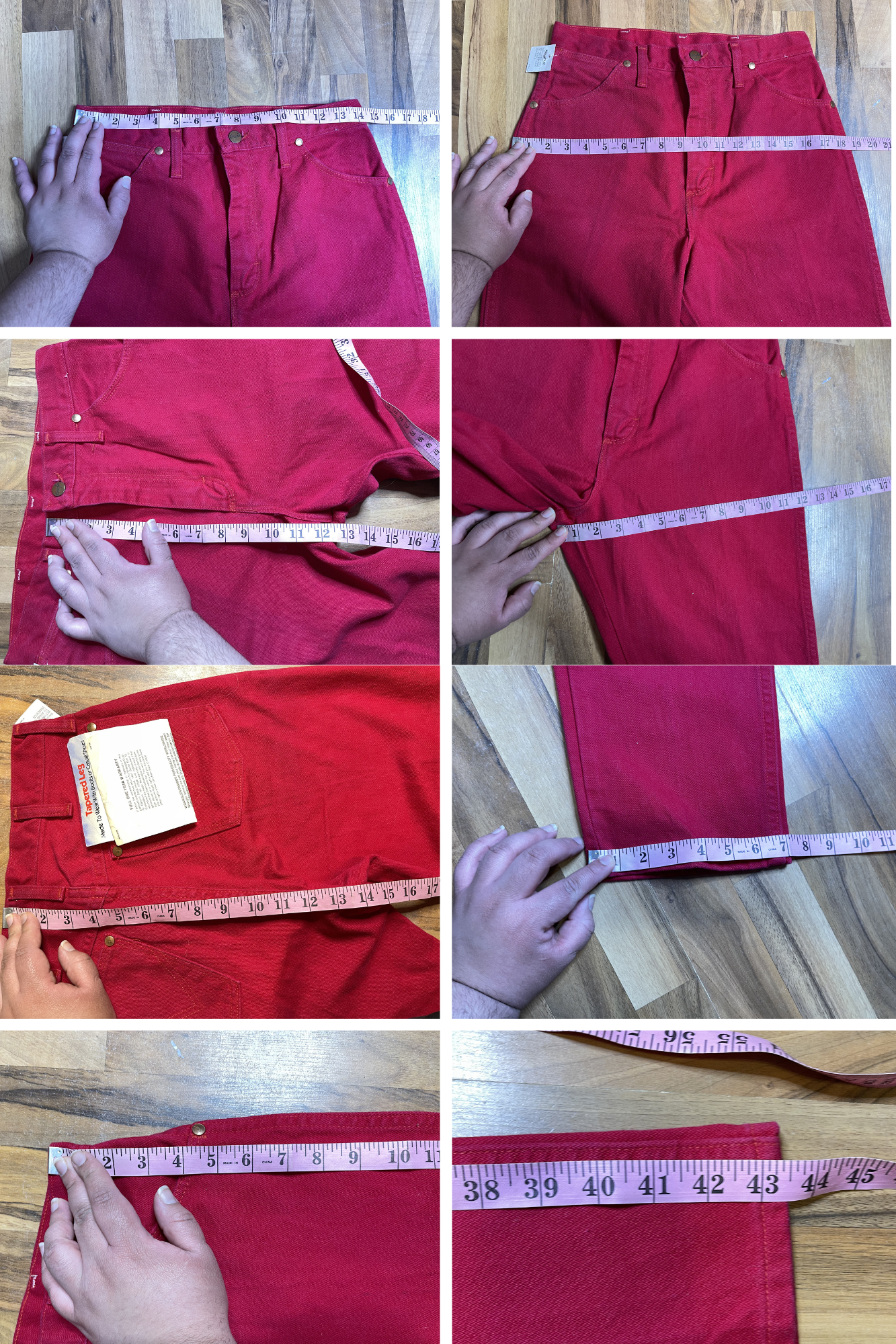 Vintage Deadstock Red Wrangler Cowboy Cut Jeans Sz 28in 11x32