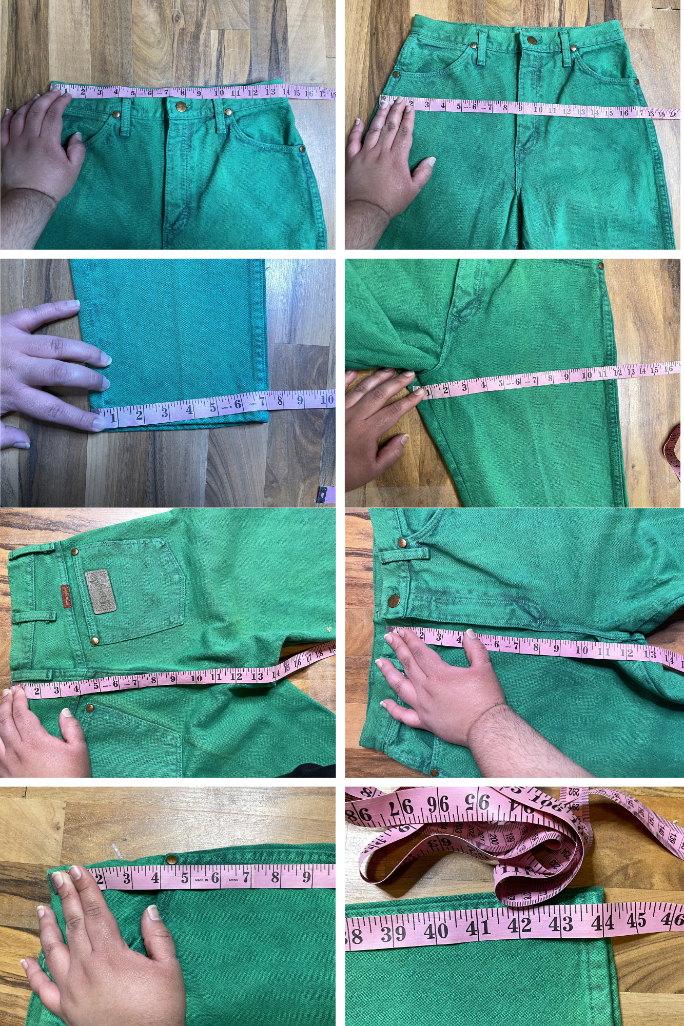 Vintage Green Wrangler Cowboy Cut Jeans Sz 28in 9x34