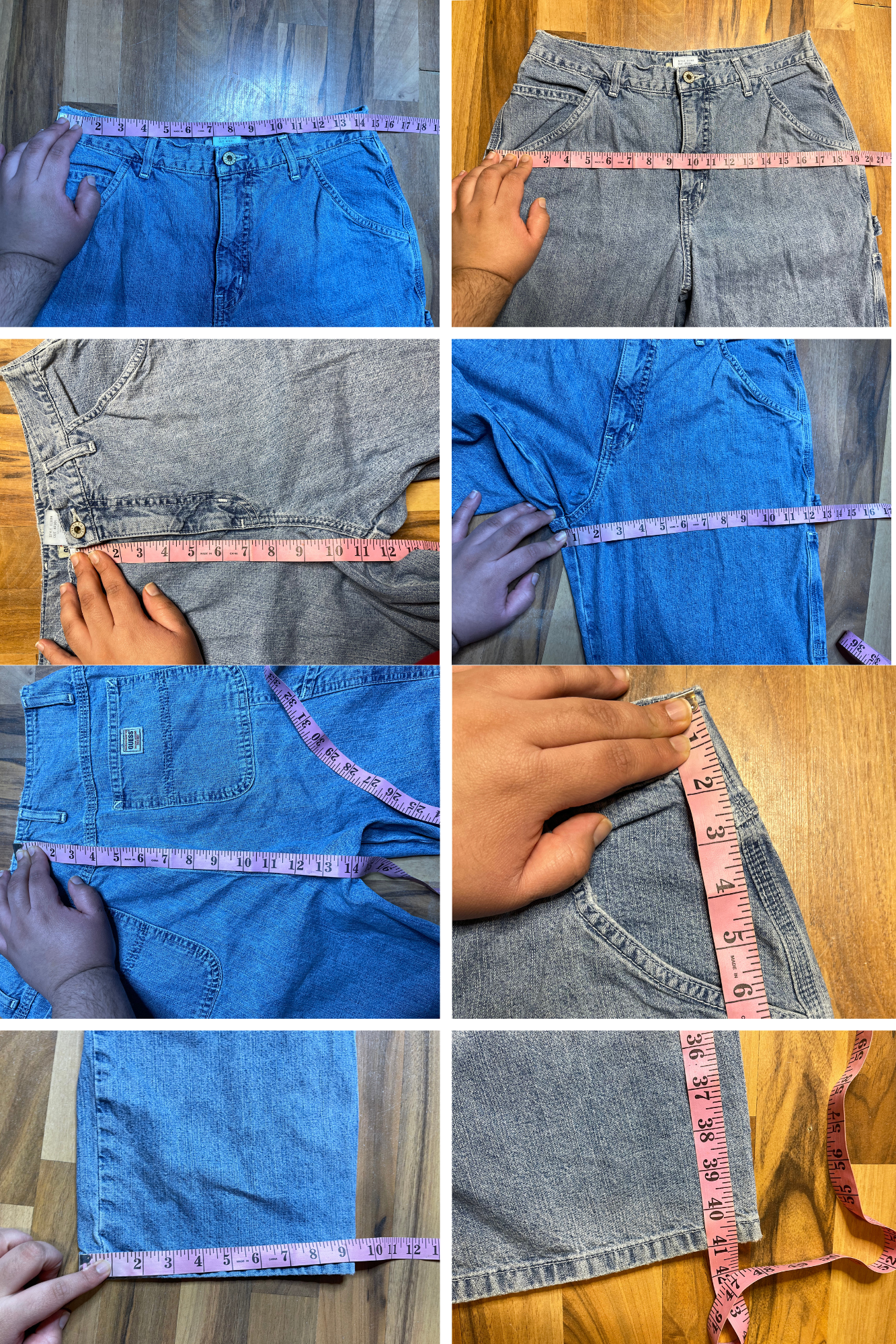 Vintage Guess Cargo Carpenter Style Distressed Denim Jeans Sz 30in