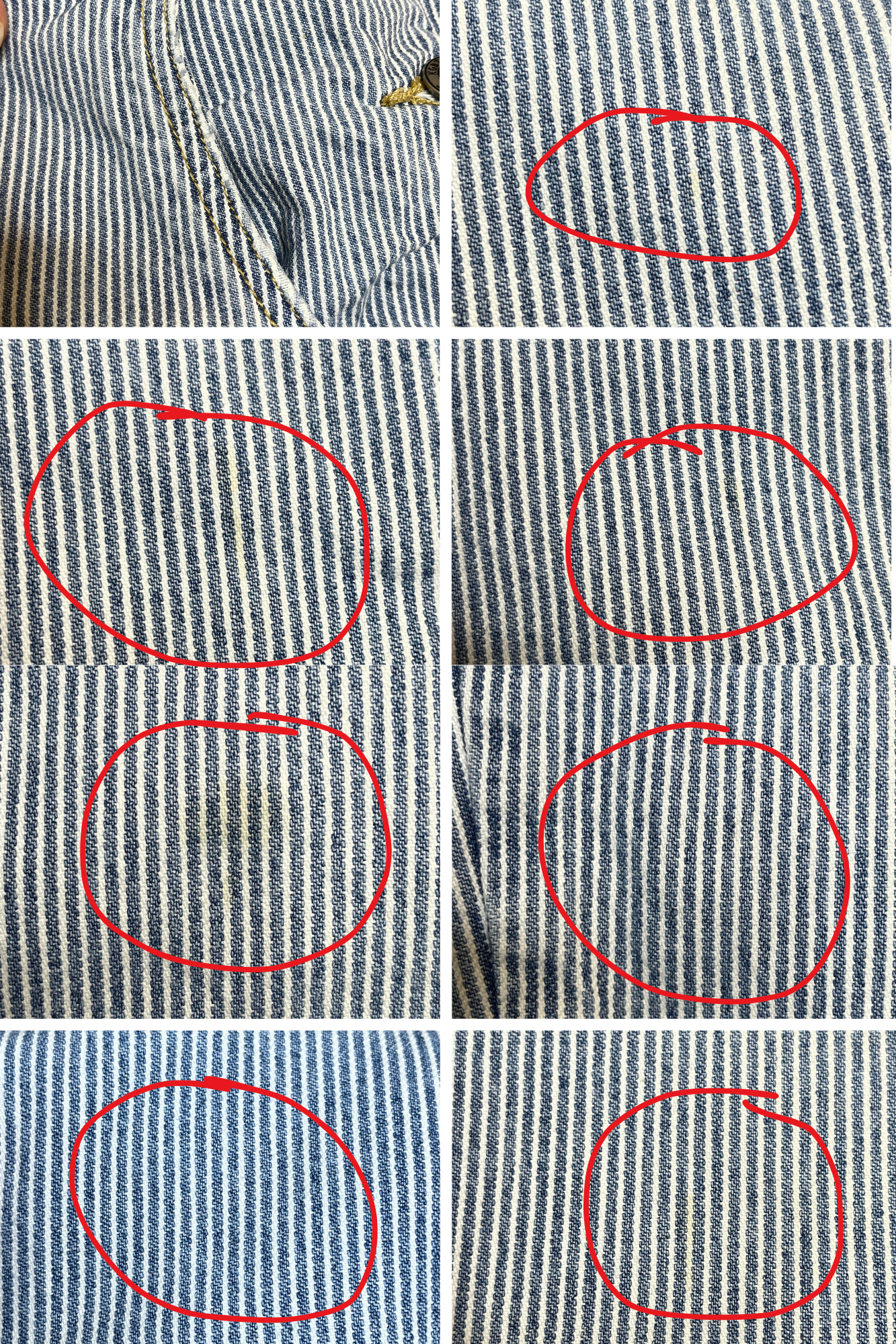 Vintage 2000s Blue & White Pinstriped Semi Cropped Overalls Sz M