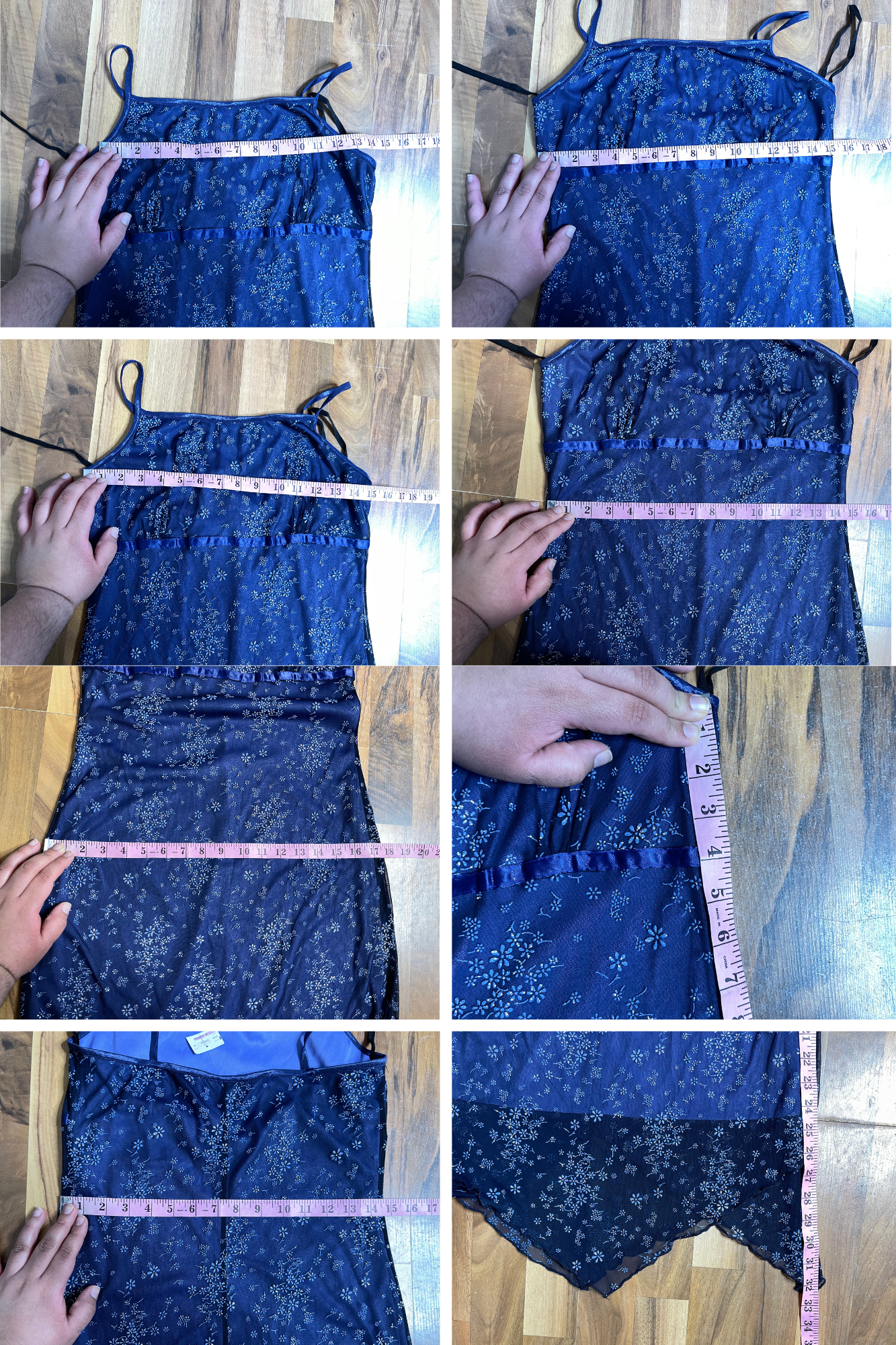 Vintage Deadstock Glittery Flower Print Mirco Mesh Midi Dress Sz M/L