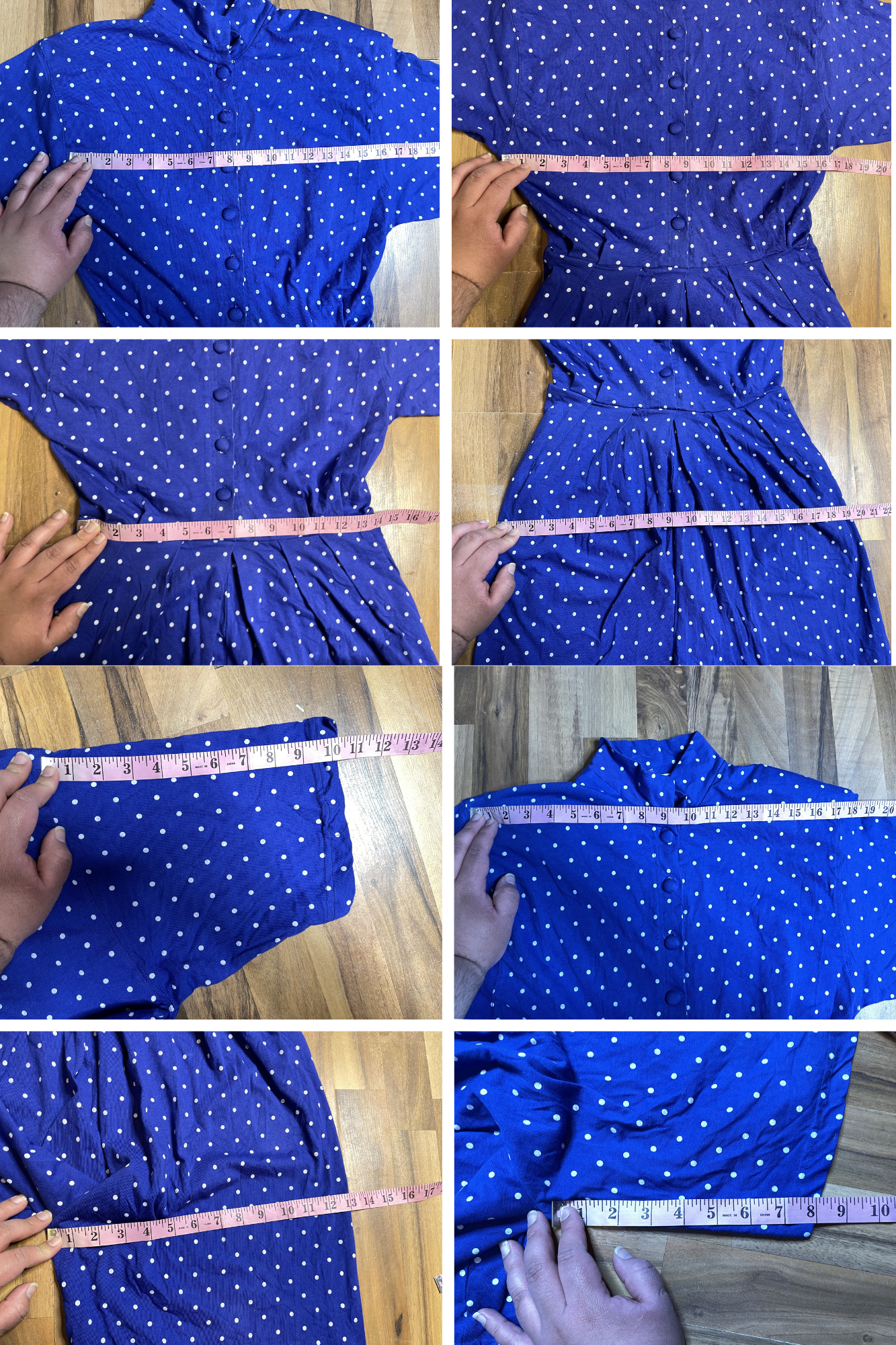 Vintage Deadstock Blue Polka Dot Retro Romper Sz M