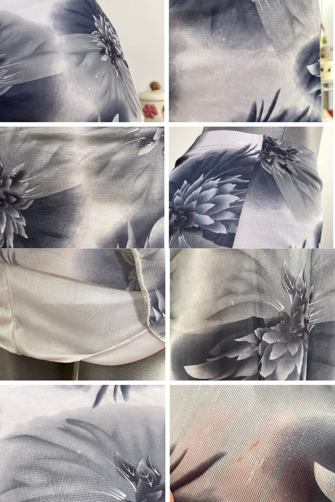 2000s Deadstock Cyber Flower Print Midi Skirt Sz S/M