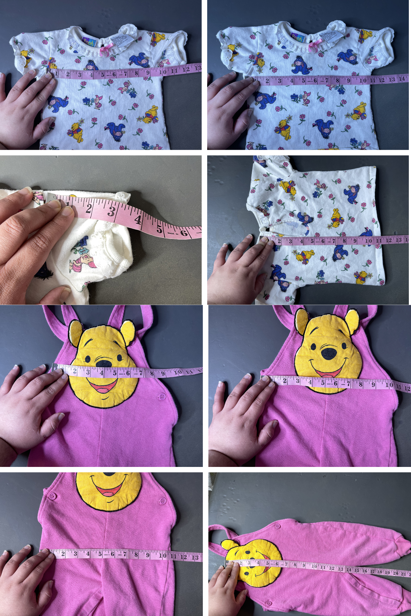 Vintage Winnie The Pooh 2pc Overalls Romper Set Sz 18M
