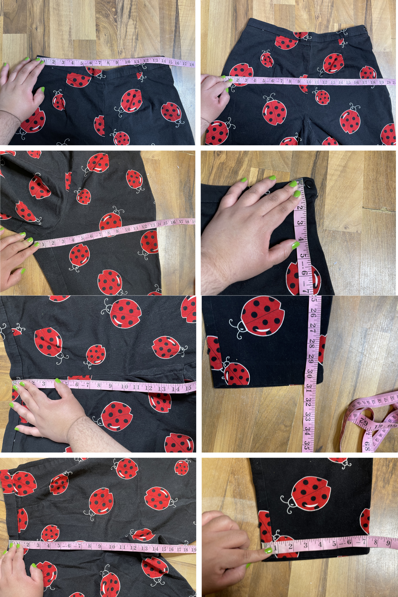 Vintage 90s  Faded Lady Bug Print High Waisted Capris Sz M