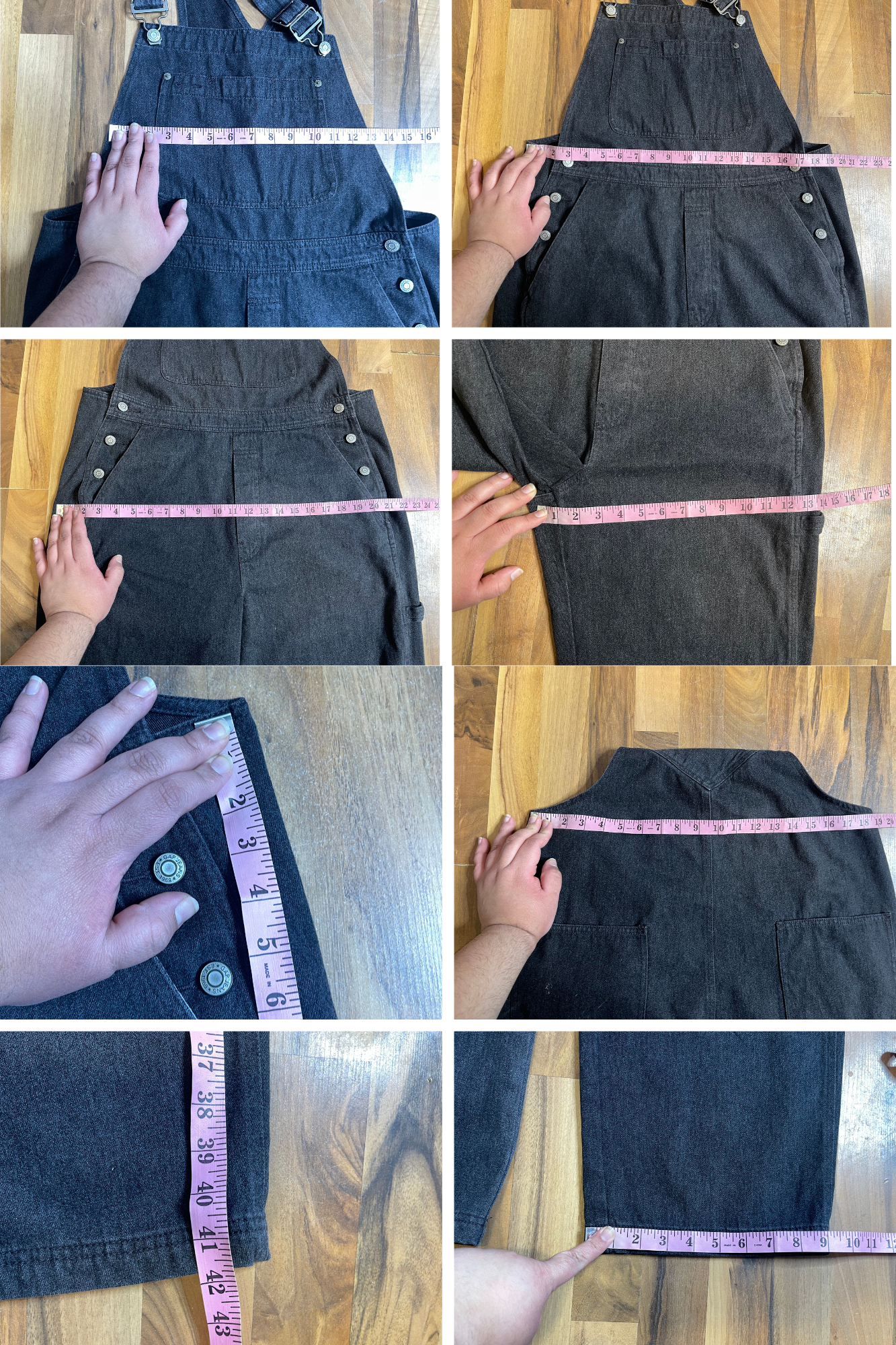 2000s Faded Dark Grey Baggy Denim Gap Overalls Sz L