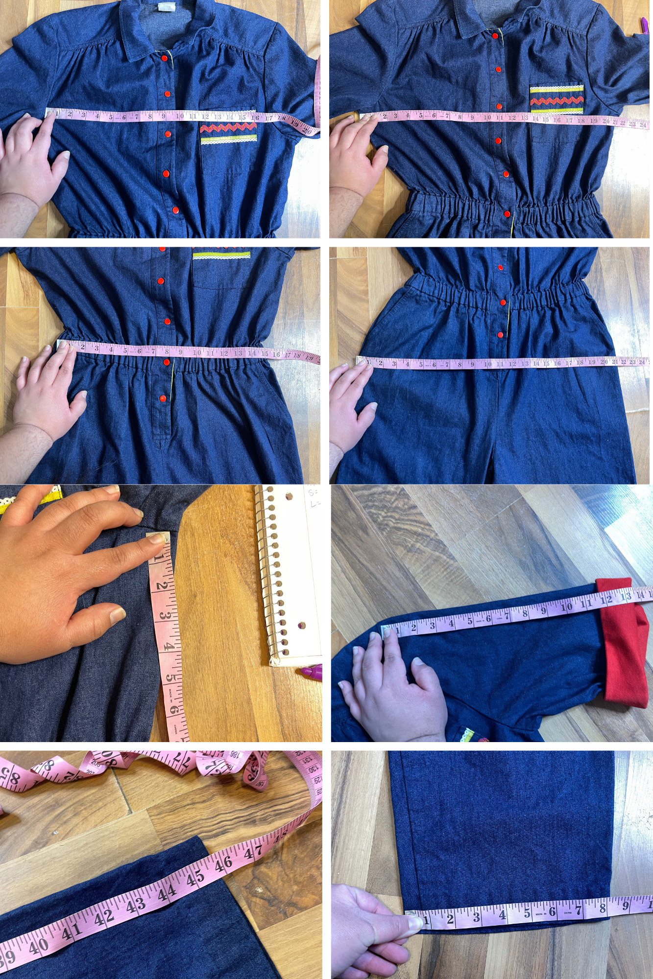 Vintage Funky Retro Denim Coveralls Jumper Sz XL