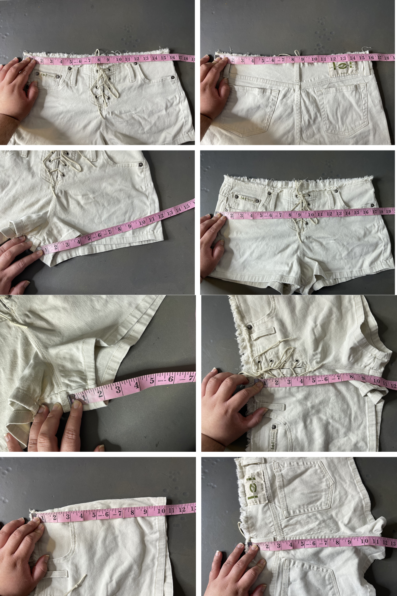 2000s Beige Khaki L.e.i Lace Up Shorts Sz L