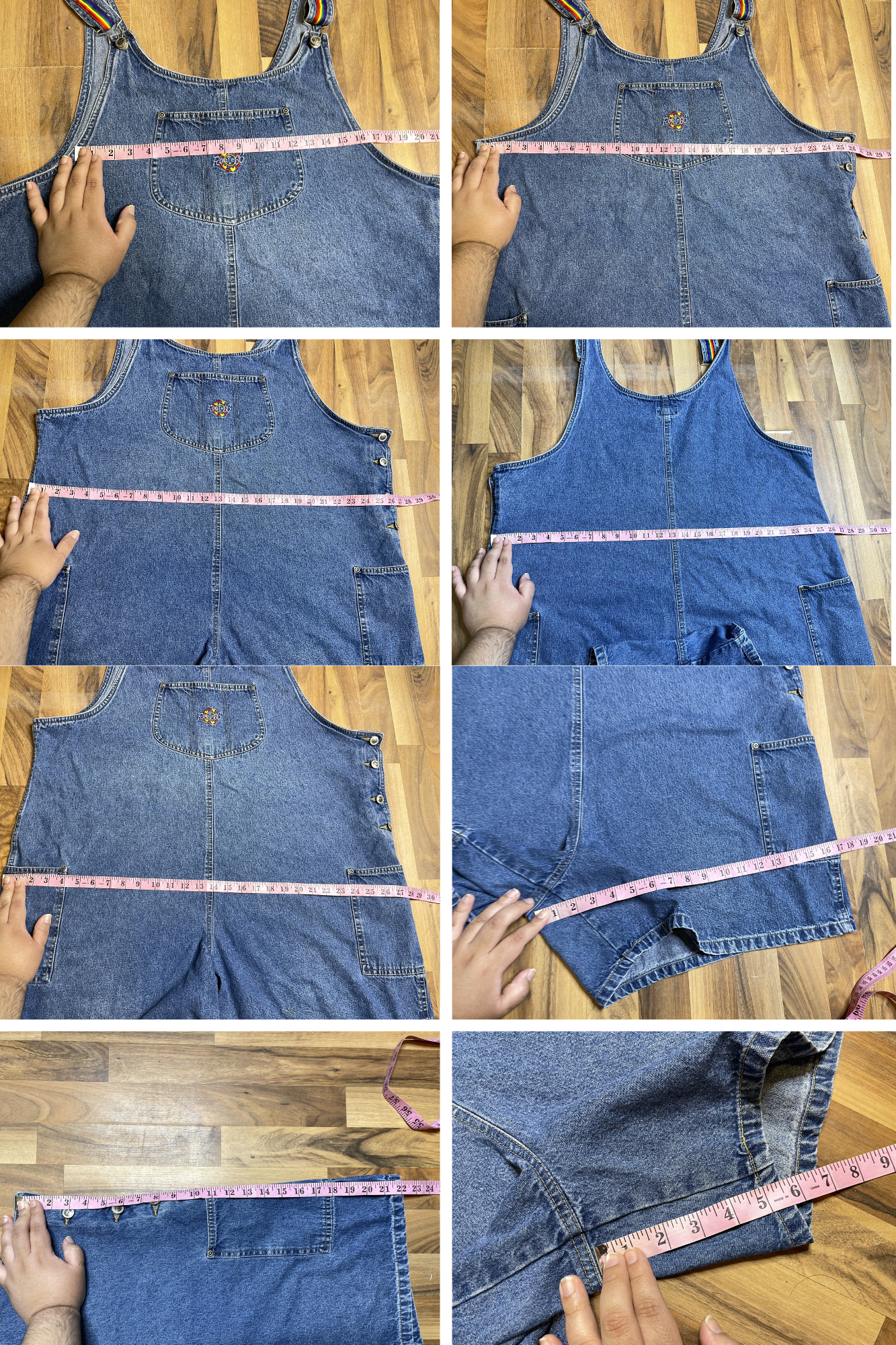 Vintage Plus Size Route 66 Rainbow Denim Overalls Sz 24W