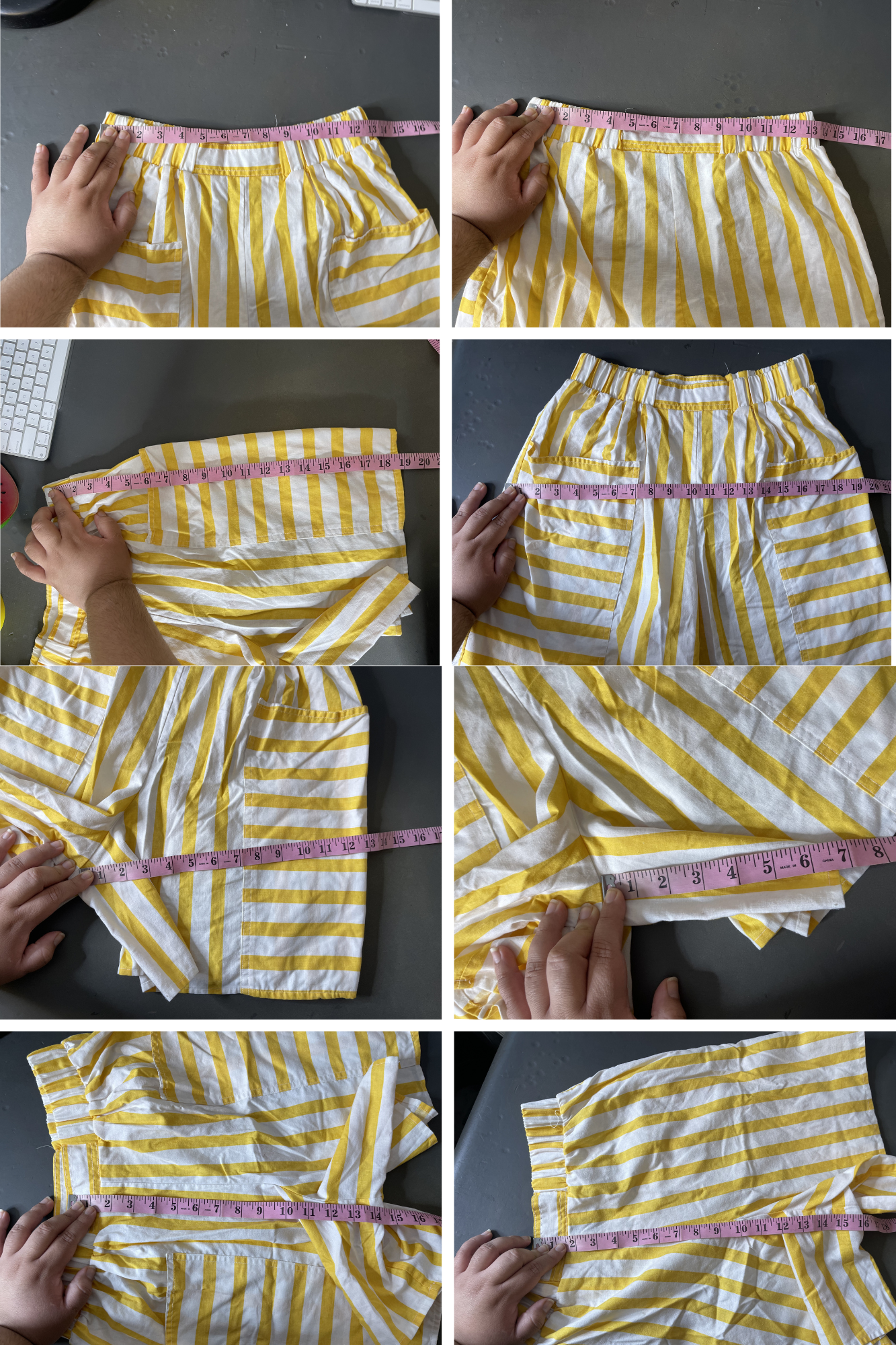 Vintage Yellow Striped Shorts Sz M