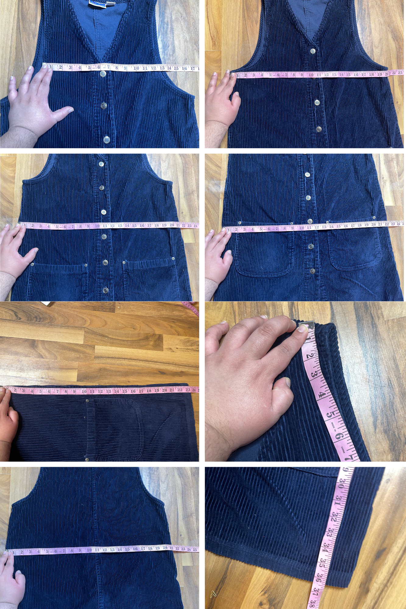 Vintage NorthCrest Navy Blue Corduroy Dress Sz L