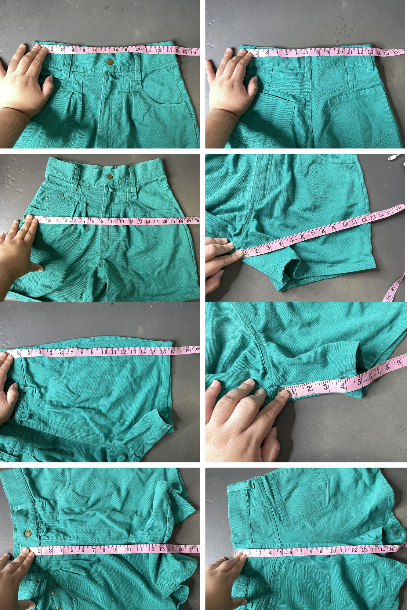 Vintage Teal Green High Waisted Shorts Sz 11 27in