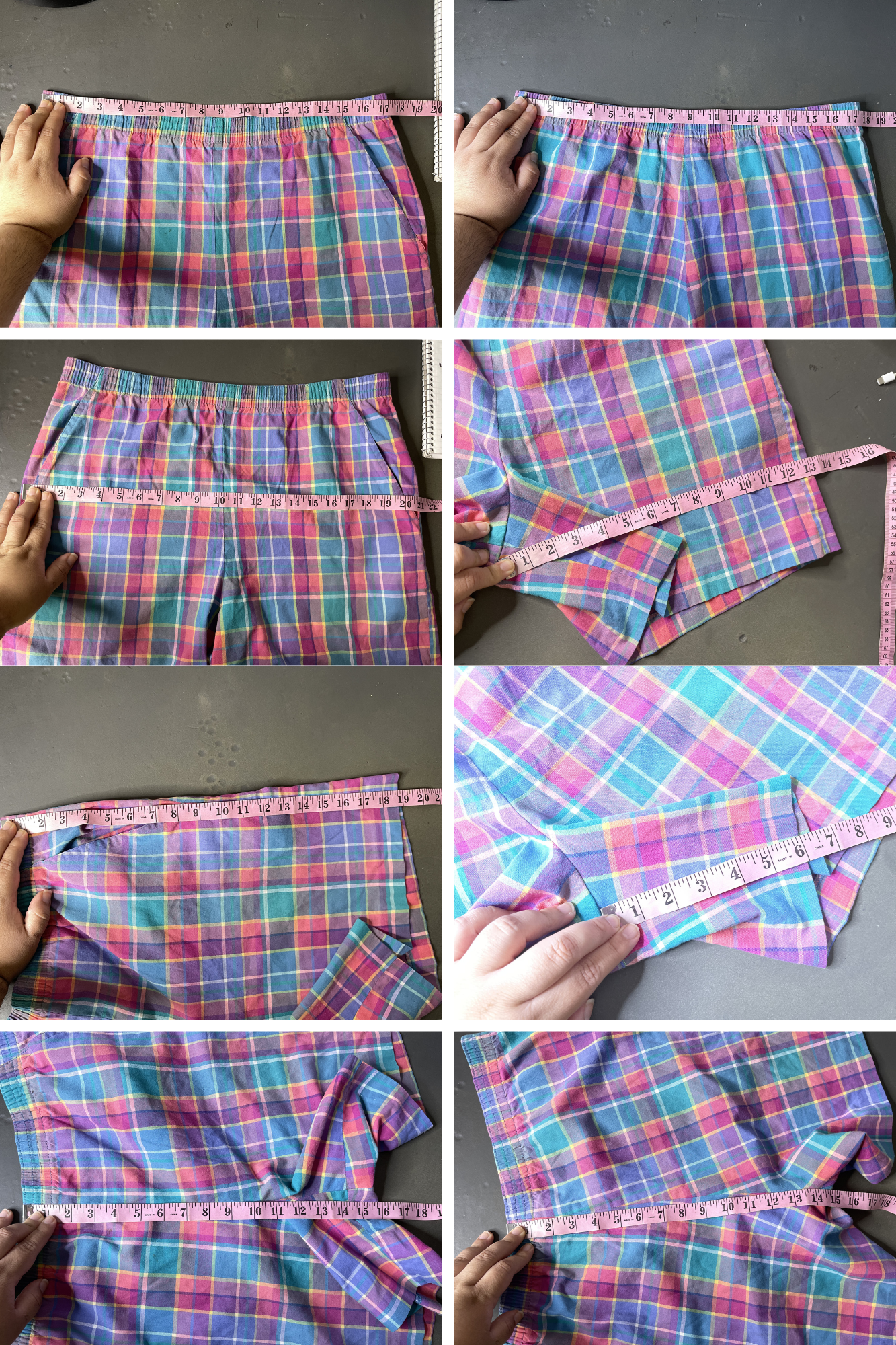 Vintage Colorful Plaid Shorts Sz XL/P