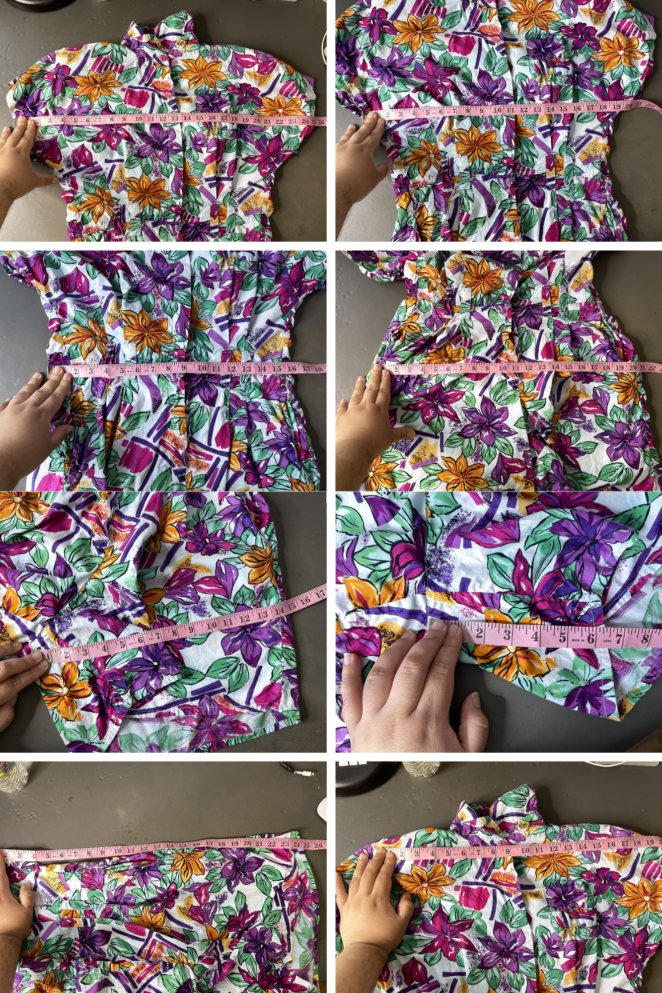 Vintage 90s Colorful Floral Romper Sz M
