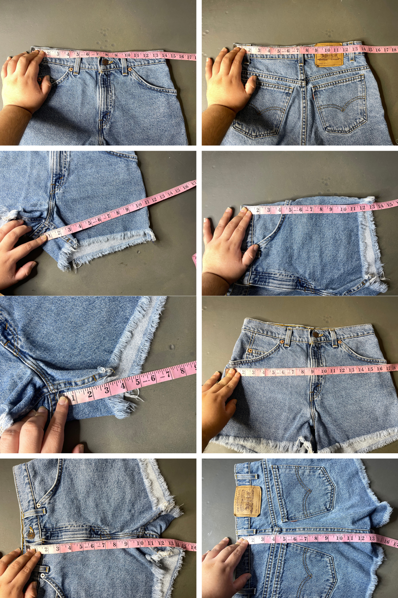 Vintage Levi's 910 High Waisted Distressed Cut Off Denim Shorts Sz 7 28in