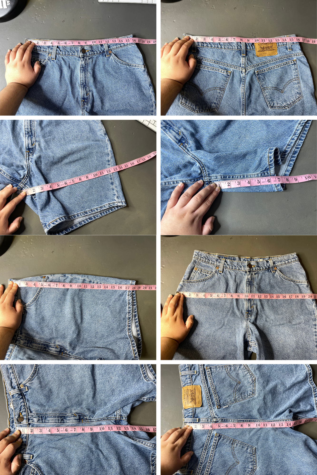 Vintage Levi's 950 Light Wash High Waisted Mom Denim Shorts Sz 14 32in