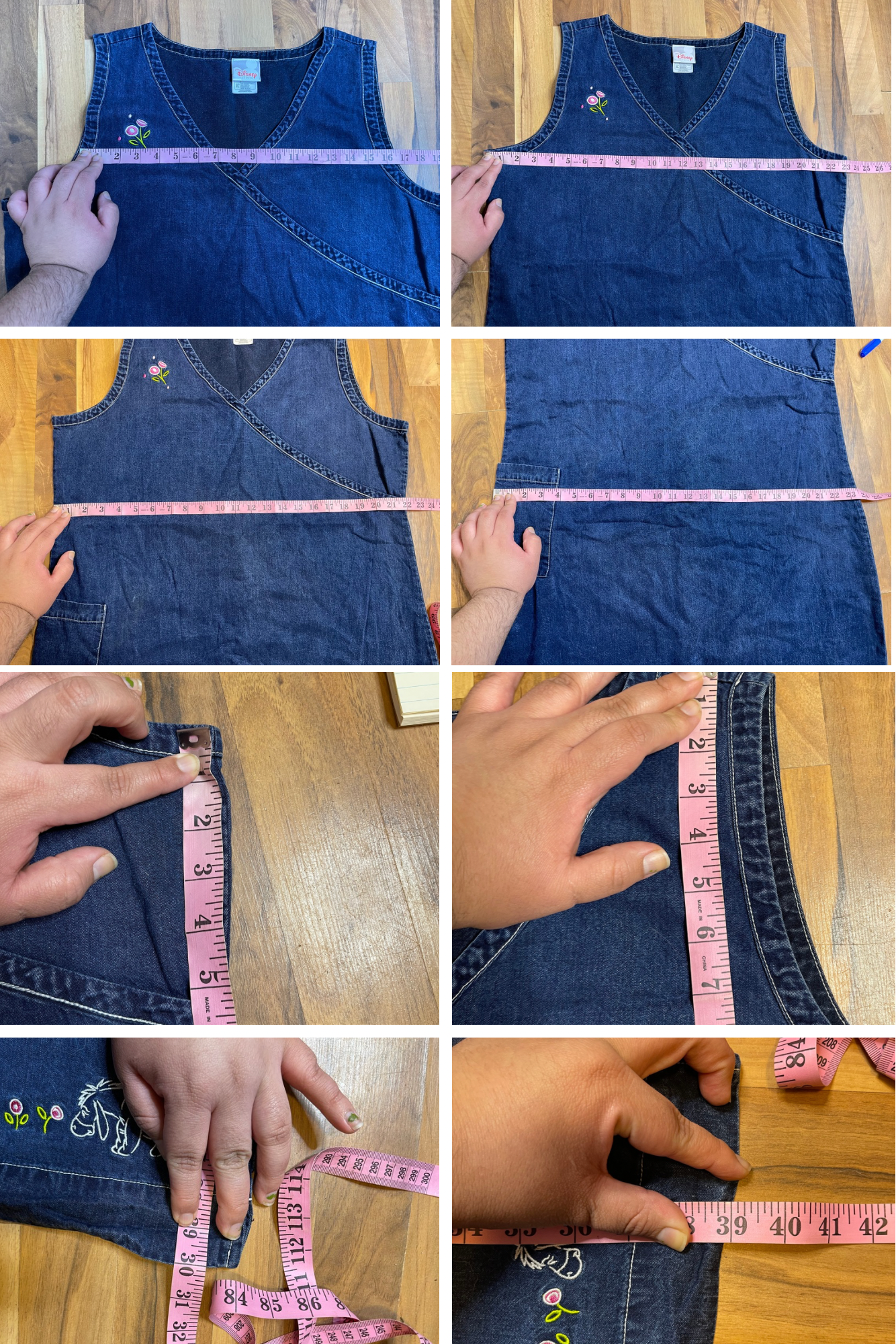 2000s Eeyore denim midi dress sz XL