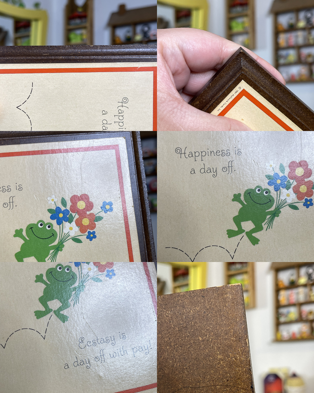 Vintage 80s Hallmark Floral Frog Wall Plaque