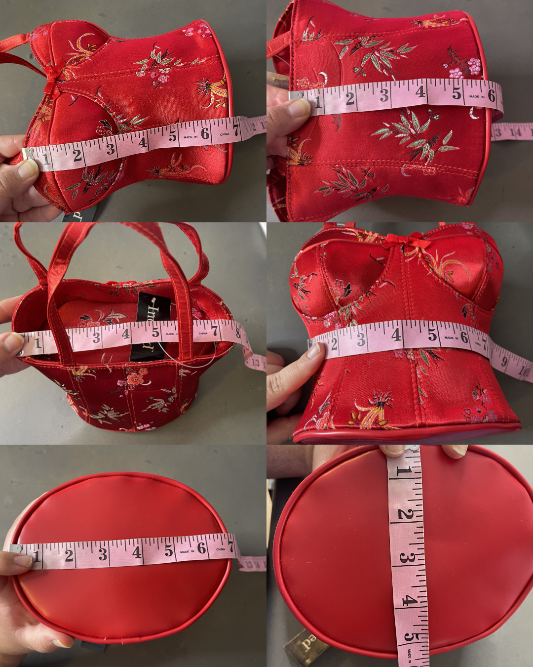2000s Deadstock Red Floral Bustier Purse (C)