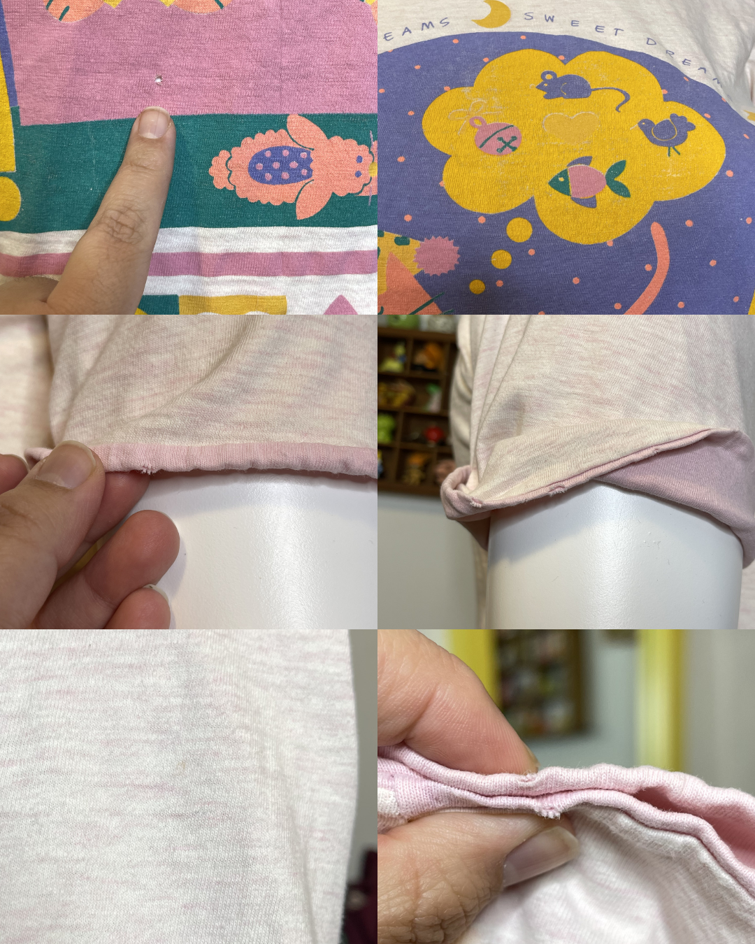 Vintage 90s The Cat's Pajamas Oversized Sleep Shirt Sz "OS" S-L