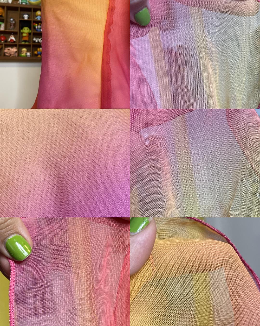 2000s Fairy Sheer Ombre Crop Top & Mini Layered Skirt Set Sz S