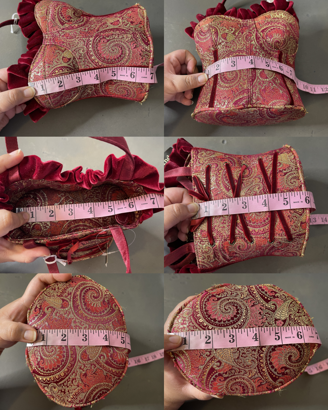 Y2K Deadstock Velvet Renaissance Style Bustier Corset Purse (A)