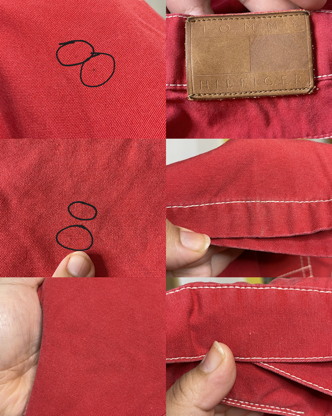 Vintage 2000s Red Tommy Hilfiger Carpenter Shorts Sz 10 30in/31in