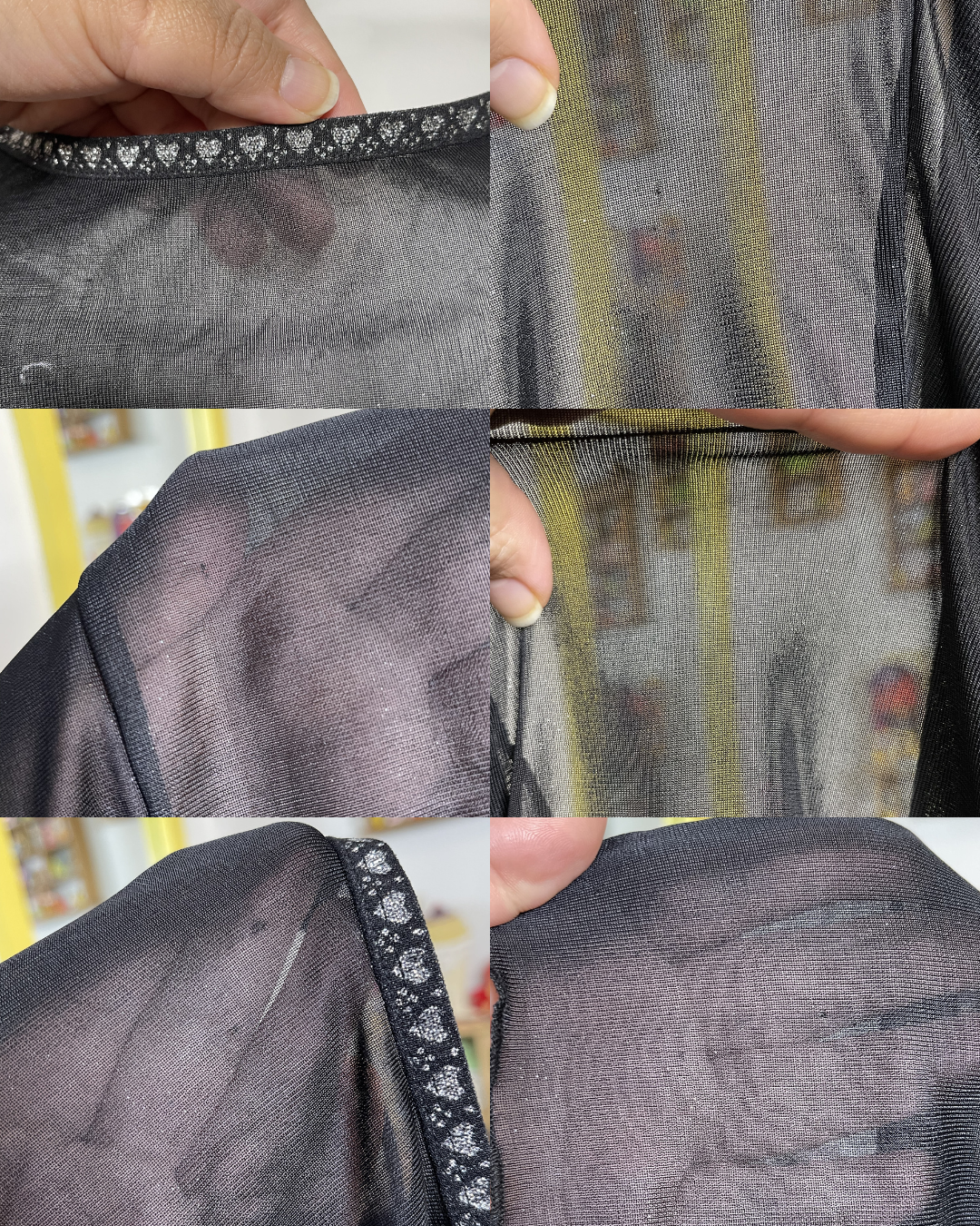 2000s Black Sheer Sparkly Mirco Mesh Tank Top Sz M