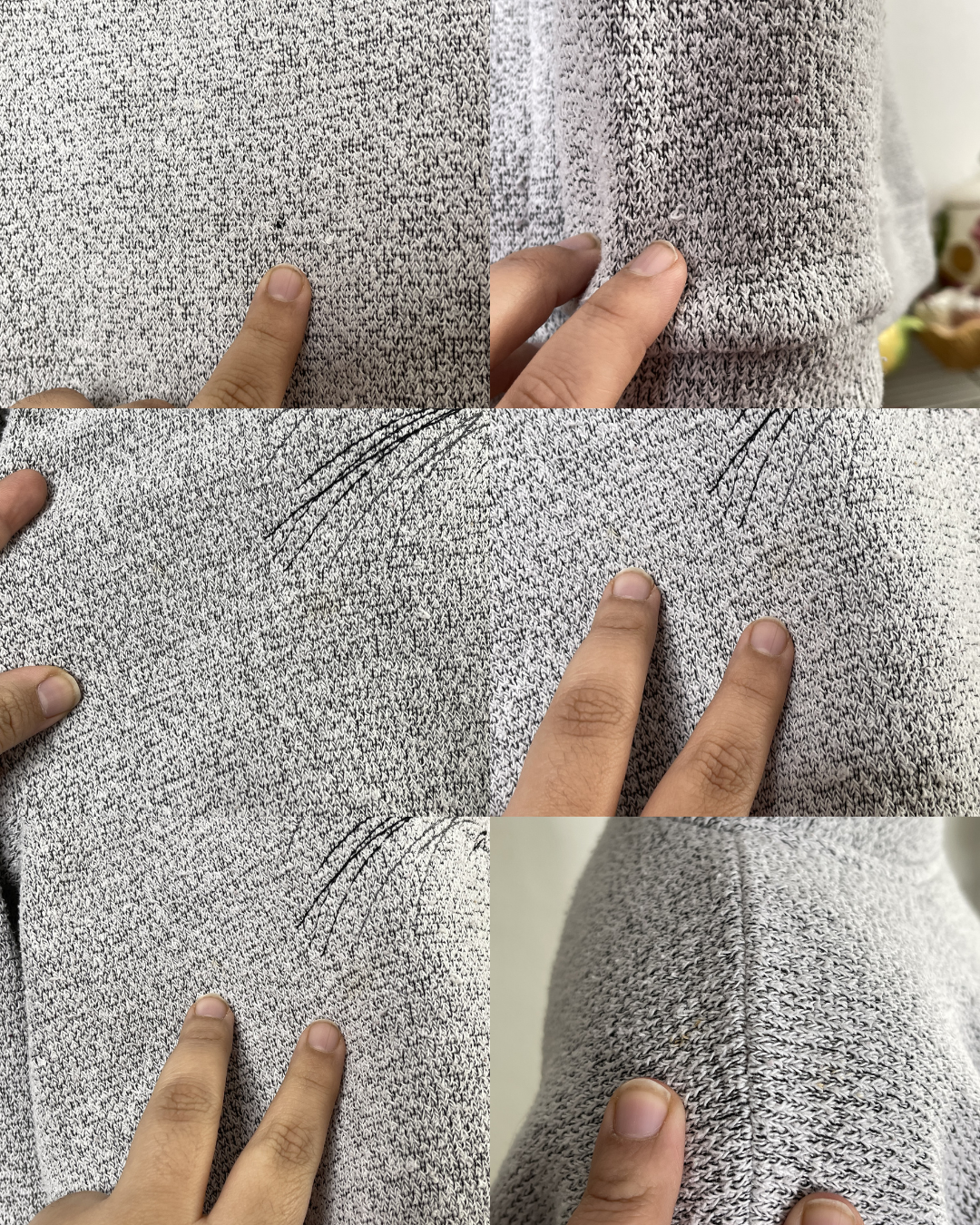 Vintage Grey Cat Embroidered Knit Sweater Sz M