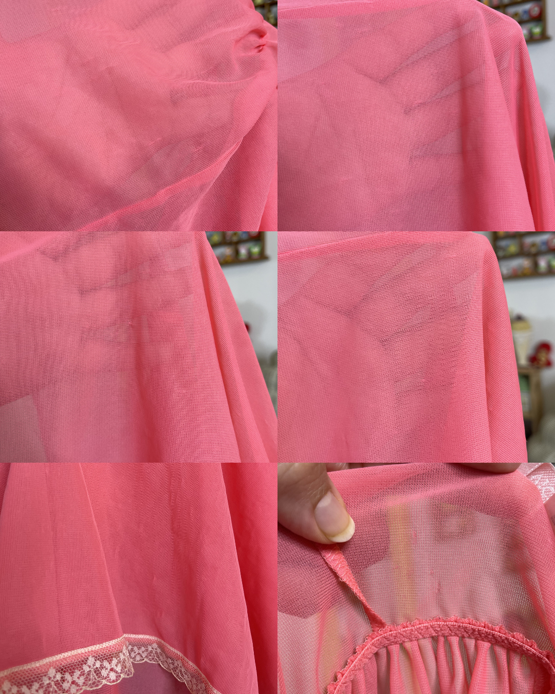 2000s Victoria's Secret Sheer Coral Pink Mesh Lingerie Top Sz XS