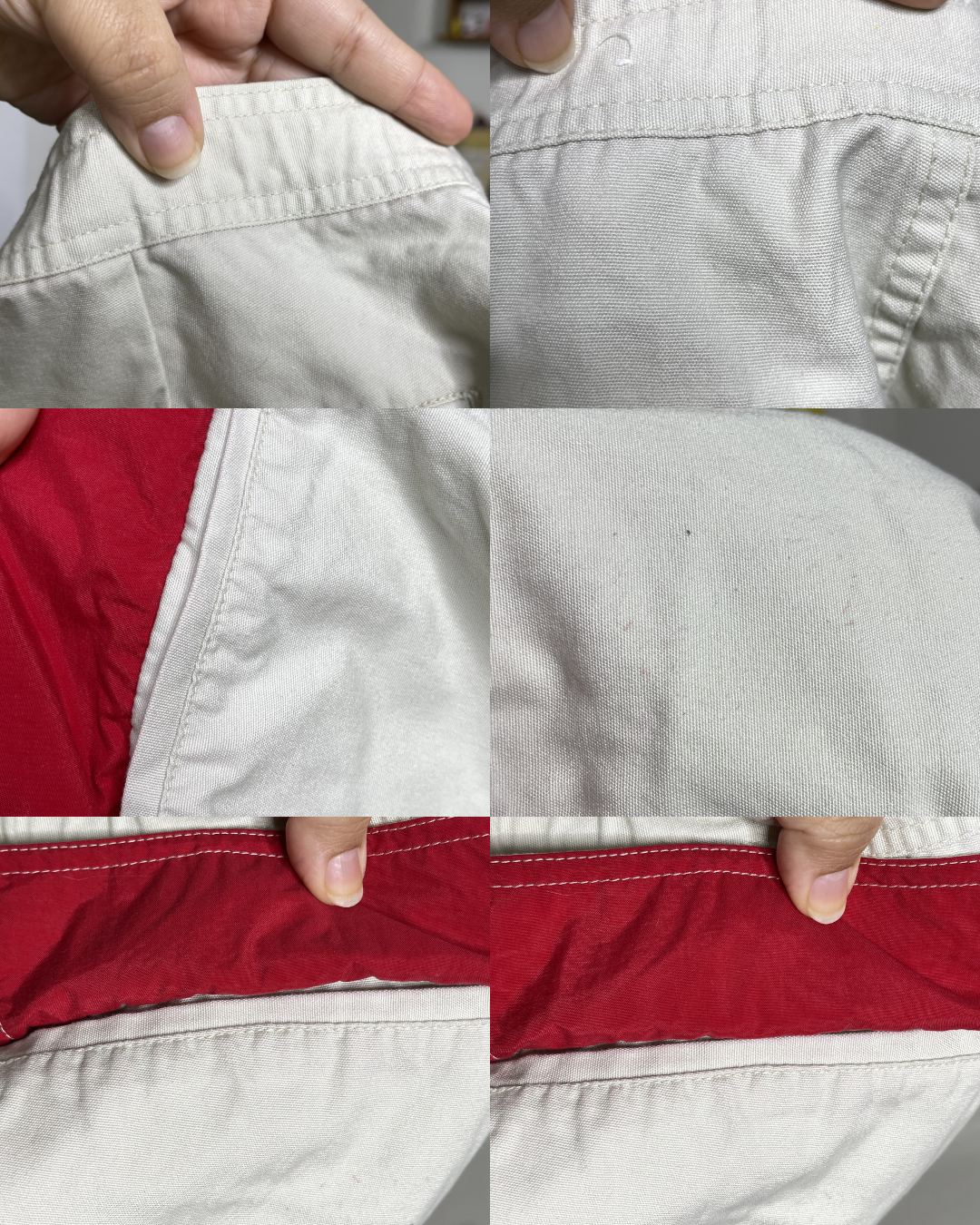 2000s Khaki Cream & Red Cargo Style Shorts Sz 8 28in