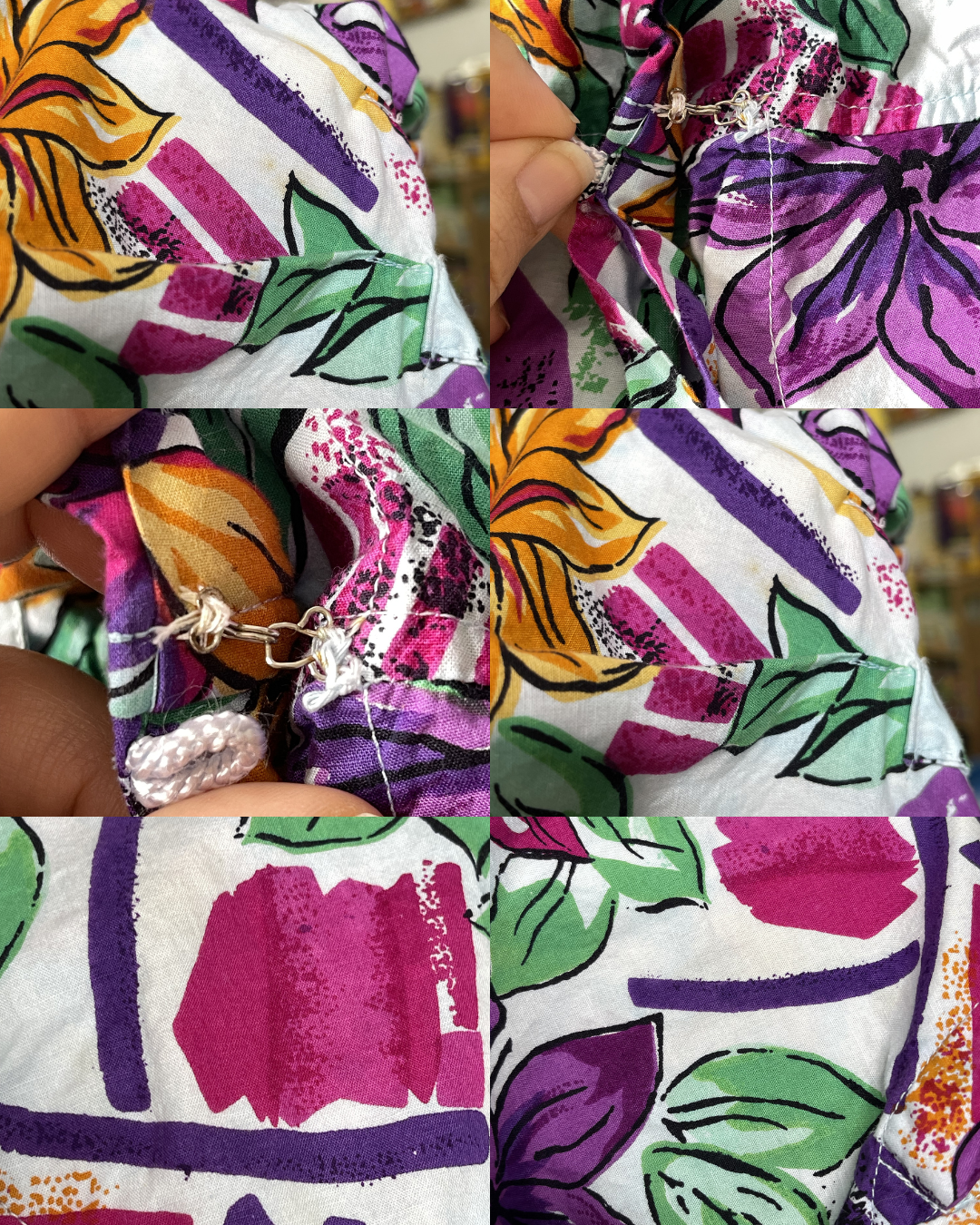 Vintage 90s Colorful Floral Romper Sz M