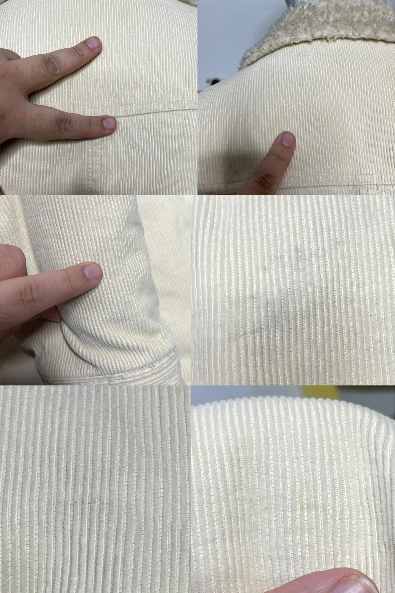 90s cream yellow corduroy sherpa jacket sz S